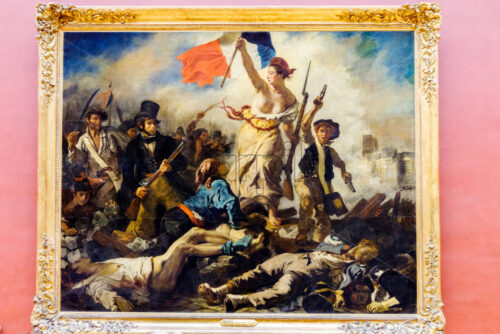 PARIS, FRANCE – OCTOBER 03, 2018: Weimar Classic French Revolution paint in Louvre museum. Popular painting inside the most visited place in Paris, France - Starpik