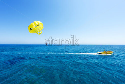 Photo of sea in protaras, cyprus island with yellow - Starpik