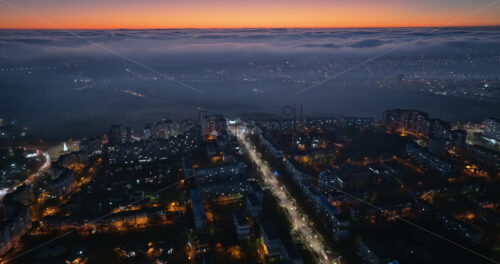 Video Aerial drone view of Chisinau, Moldova at sunset - Starpik