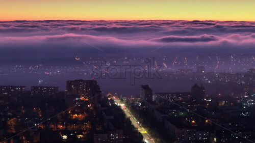 Video Aerial drone view of Chisinau, Moldova at sunset - Starpik