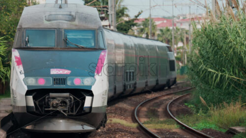 Video View from a moving train of the houses in Antibes, France - Starpik Stock