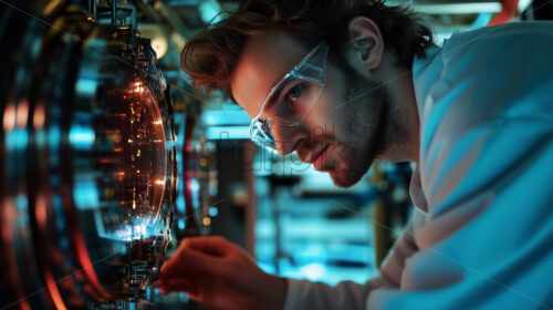 man analyzing quantum computer system - Starpik