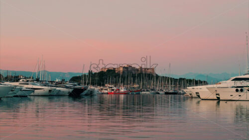 video Multiple boats docked in the Port Vauban in Antibes, France - Starpik Stock